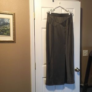 Free People Bronze maxi skirt with slit